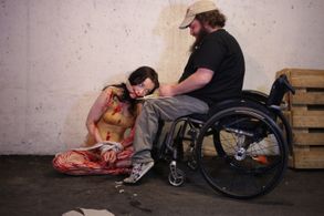 Per-Ingvar Tomren working on a prop book cover for 