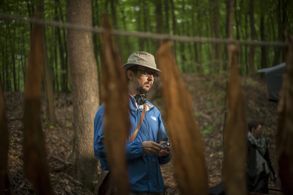 On the set of The White King.