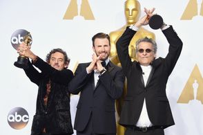 Mark A. Mangini, Chris Evans, and David White at an event for The Oscars (2016)
