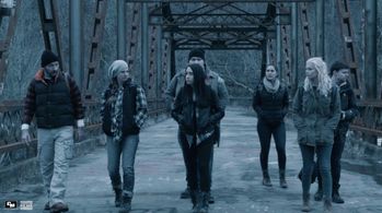 James Tackett, Chelsea Skalski, Sonya Delormier, Tyler Riley, Brady A. Myers, Cameryn Zupon, and Talia Schade in Angel (