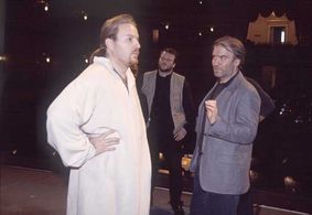 Valery Gergiev backstage with Nikitin in documentary film, SACRED STAGE: THE MARIINSKY THEATER