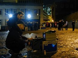 Filming in Mitre Square