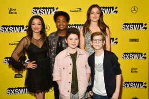 Molly Gordon, Brady Noon, Jacob Tremblay, Keith L. Williams, and Midori Francis at an event for Good Boys (2019)