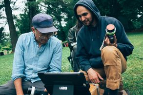 Johnny Erbes-Chan and Jody Lee Lipes on the set of I Know This Much Is True