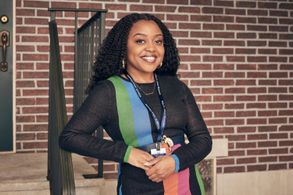 Pamela Littky, Quinta Brunson, and Janine in Abbott Elementary (2021)