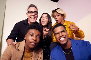 Alex Zamm, Philip Wright, Malachi Barton, Christian J. Simon, and Sophia Hammons at an event for Under Wraps 2 (2022)