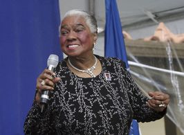 Linda Hopkins at the First Day Ceremony for the USPS's Hattie McDaniel stamp in Beverly Hills