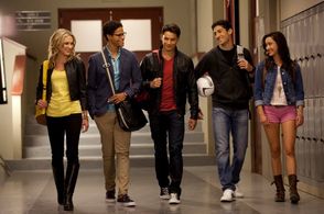 Christina Masterson, Azim Rizk, Ciara Hanna, Andrew Gray, and John Mark Loudermilk in Power Rangers Megaforce (2013)