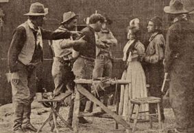 Gilbert M. 'Broncho Billy' Anderson, Gladys Field, and Victor Potel in The Border Ranger (1911)