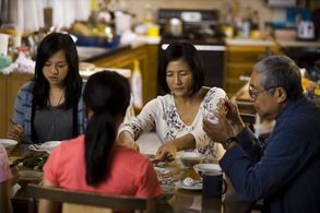 Katlyn Wong (left) in My Wedding and Other Secrets with Cheng Pei Pei and Kenneth Tsang
