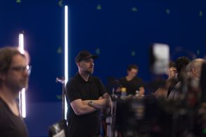 Jeff Tudor and Steven de Beul (Left) on the set of Coppelia