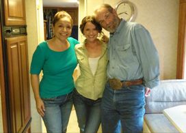 John Diehl, Jean Louisa Kelly & I in set trailer for 