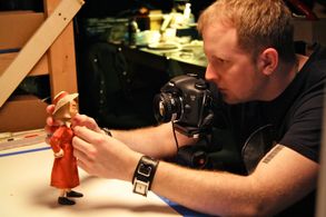 Getting some animation practice on the the set of 