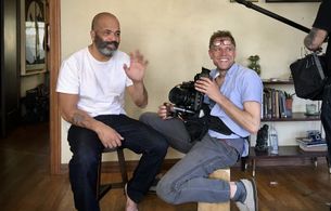 D.P. Wolfgang Held ASC on the set of O.G. with actor Jeffrey Wright