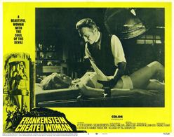 Peter Cushing and Susan Denberg in Frankenstein Created Woman (1967)