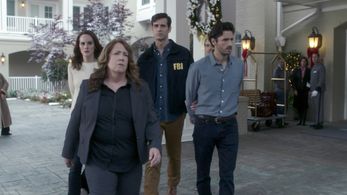 Still of Michelle Dockery, Ann Dowd, John Behlmann, and Juan Diego Botto in 'Good Behavior'