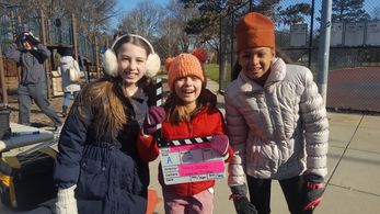 On set of The Greener The Grass.