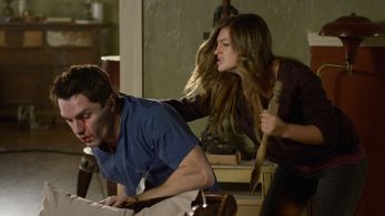 Sam Witwer and Lydia Doesburg in Being Human 2013