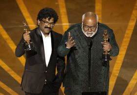 Chandrabose and M.M. Keeravani at an event for The Oscars (2023)