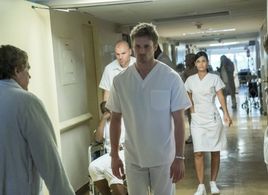 Still of Andrea Drepaul and Bradley James in Damien