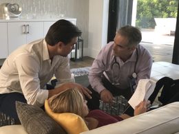 On the set of Dangerous Matrimony as Dr. Miller