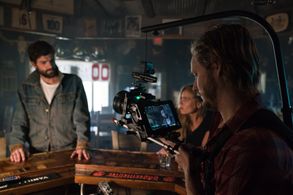 Lauren Jenkins, Jack Dilday, Cole Smith, on set