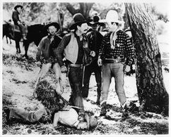 Hank Bell, Bobby Dunn, Lew Meehan, Pete Morrison, and Jack Perrin in Trails of Danger (1930)