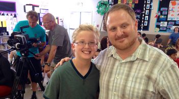 On Set of Guard Dog with Movie Son