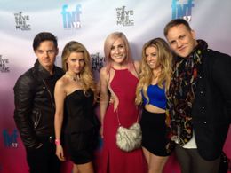 David Hudson, Sloane Avery, Laura Elise Barrett, Lindsay Hoffman, and Justin Travis Howard at the vh1 save the music fri