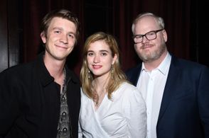 Jim Gaffigan, Alice Englert, and Thomas Mann at an event for Them That Follow (2019)