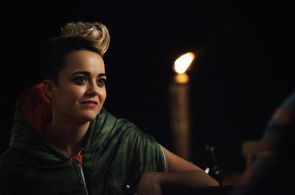 On set of The Morning After