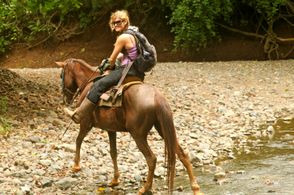 Natalia Reagan conducting a survey of the Azuero spider monkey (as part of her thesis fieldwork) in Los Santos, Panama.
