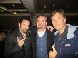 Scott Schiaffo, Brian O'Hallran and film maker Stevan Mena at the Comedy Roast of Brian O'Halloran in Atlantic Highlands