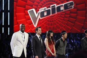 Tony Lucca, Chris Mann, and Juliet Simms in The Voice (2011)