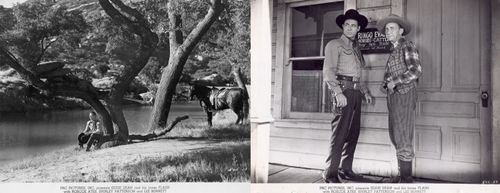 Roscoe Ates, Lee Bennett, Eddie Dean, and Flash in Stars Over Texas (1946)