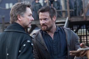 Salem: Hathorne (Jeremy Crutchley) with John Alden (Shane West) Season3 2016