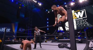 Jack Perry and Daniel L. Rivera at an event for AEW Dark: Elevation (2021)