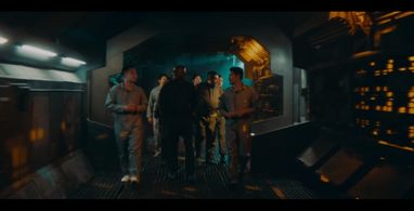 Omar Epps, Angus Macfadyen, Brent Yoshida, and Brandon English in 3022 (2019)