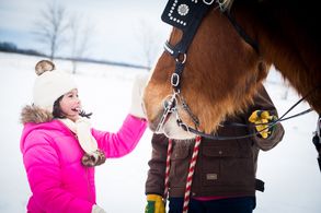 Making a friend on location for Love Always, Santa