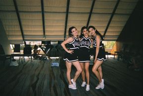 Brittany Teo on the set of Dare Me