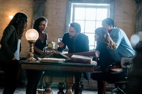 Janina Gavankar, Rachel Melvin, Tom Mison, Lyndie Greenwood, and Jerry MacKinnon in Sleepy Hollow (2013)