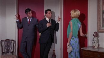 Tony Curtis, Jerry Lewis, and Dany Saval in Boeing, Boeing (1965)