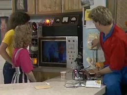 Neil Buchanan, Sandi Toksvig, and Nick Staverson in No 73 (1982)