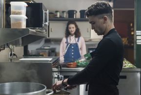 Jaime Lorente and María Pedraza in Elite (2018)