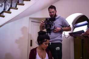 Baby Ariel and Director Alex Di Marco during the making of 