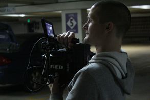 Filming on location for 