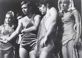 Beau Bridges, Joy Harmon, Robert Random, and Tisha Sterling in Village of the Giants (1965)