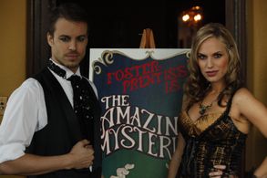 Foster Prentiss (Marc Crumpton) and Jessica (Stacy Stas) prepare for a show in 