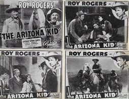 Roy Rogers, Earl Dwire, Stuart Hamblen, George 'Gabby' Hayes, Sally March, and Dorothy Sebastian in The Arizona Kid (193