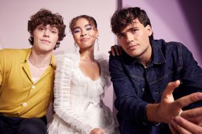 Bailey Bass, Jack Champion, and Jamie Flatters at an event for Avatar: The Way of Water (2022)